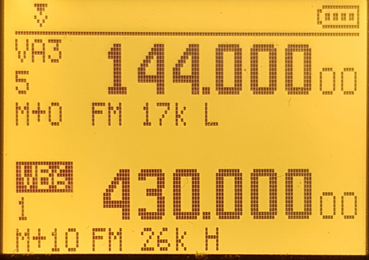 Dual Watch — VFO A e VFO B visibili